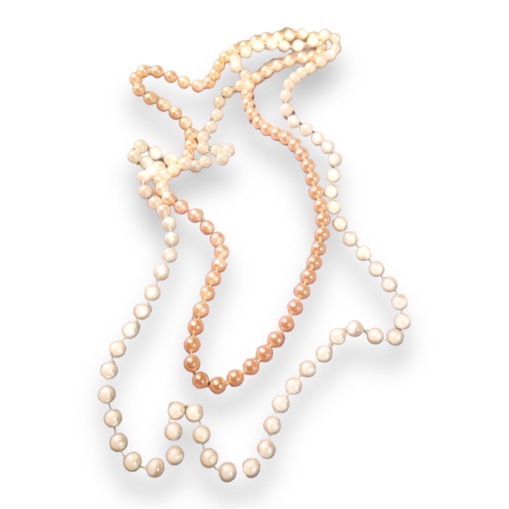 2 strands of faux pearls